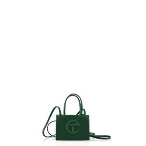 Small dark olive shopping bag